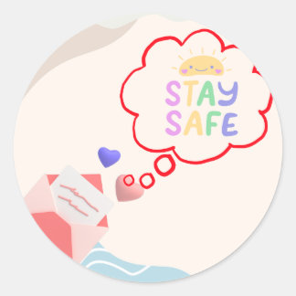 Stay Safe Personalized Classic Round Sticker