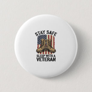 Stay Safe Sleep With A Veteran Vintage Boots Shirt 2 Inch Round Button