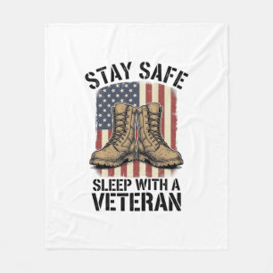 Stay Safe Sleep With A Veteran Vintage Boots Shirt Fleece Blanket