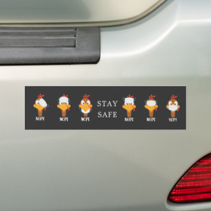 stay safe turkey face mask pandemic bumper sticker