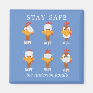 stay safe turkey face mask pandemic monogram magnet