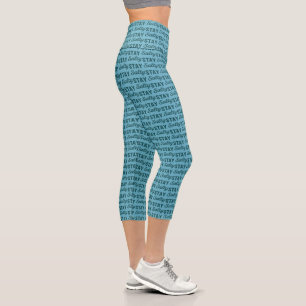Stay Salty Beach Graphic   Coastal Teal Surf Life Capri Leggings
