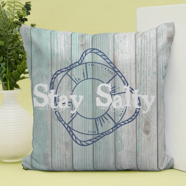 Stay Salty Beach Life   Throw Pillow (Creator Uploaded)