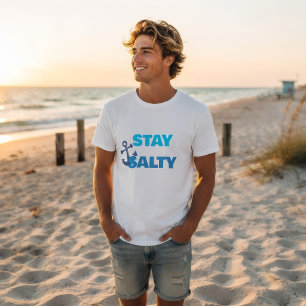 Stay Salty Beach T-Shirt Minimal Ocean Graphic
