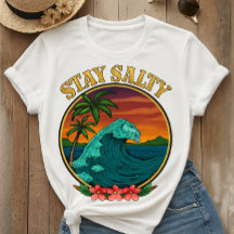 STAY SALTY T shirt Ocean Waves