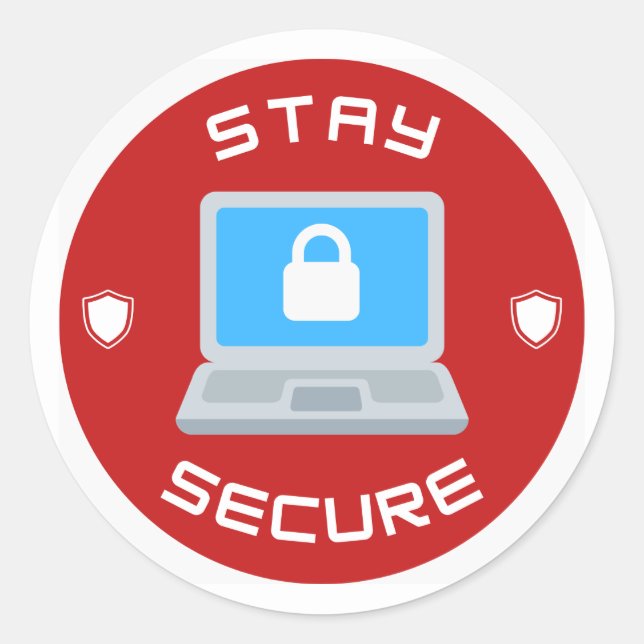 Stay Secure Laptop Sticker (Front)