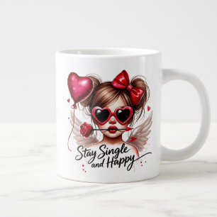 Stay Single & Happy Large Coffee Mug