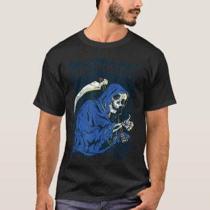 Stay Sitive Skeleton Halloween Grim Reaper Motivat T-Shirt