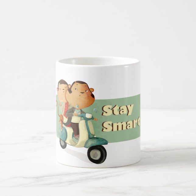 Stay Smart Scooter Monkeys Coffee Mug (Center)