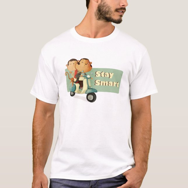 Stay Smart Scooter Monkeys T-Shirt (Front)