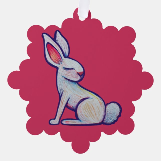 Stay Soft Spring Bunny Rabbit                      Ornament Card (Front)