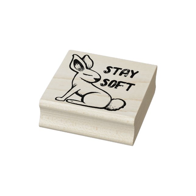 Stay Soft Spring Bunny Rabbit                      Rubber Stamp (Stamp)