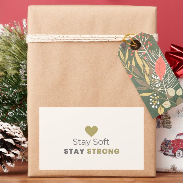Stay Soft Stay Strong Minimal Motivational Sticker (vacances)