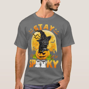 Stay Spooky Angry Cat Lovers Halloween Humour Cost T-Shirt