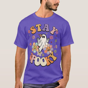 Stay Spooky Cute Floral Ghost Halloween T-Shirt