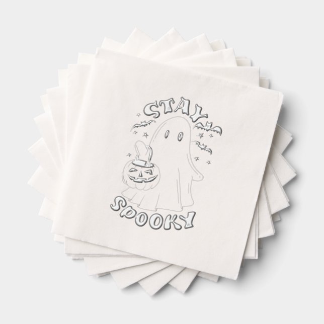 Stay Spooky Ghost Foil Napkins (Insitu (Stacked))