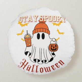 Stay Spooky Ghost Halloween  Round Pillow