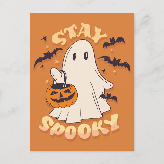 Stay Spooky Ghost Postcard (Front)