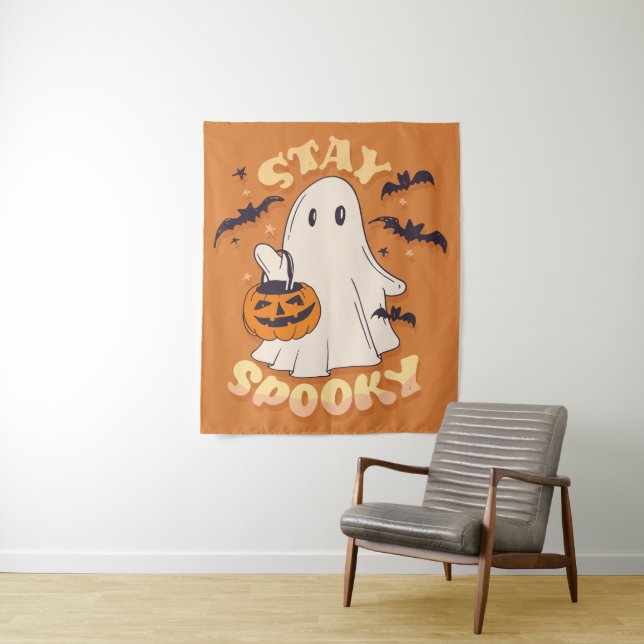 Stay Spooky Ghost Tapestry (In Situ)