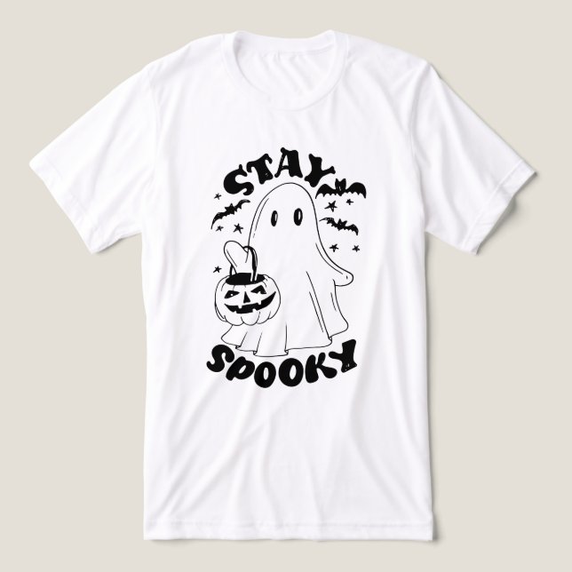 Stay Spooky Ghost Tri-Blend Shirt (Design Front)