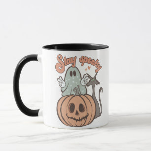 Stay Spooky Ghost Witch Pumpkin Halloween Mug