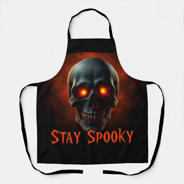 Stay Spooky Gothic Skull Apron (Front)