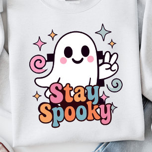 Stay Spooky Groovy Ghost Retro Pastel Halloween Sweatshirt