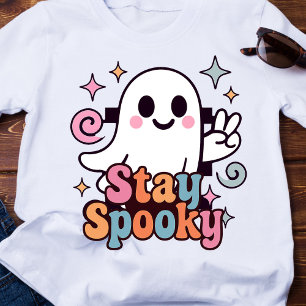 Stay Spooky Groovy Ghost Retro Pastel Halloween T-Shirt