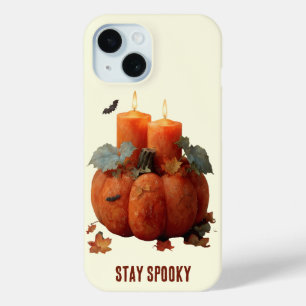 Stay Spooky Pumpkin with Candles iPhone 15 Case