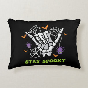 Stay Spooky with Hand Bones and Spider Webs Accent Pillow