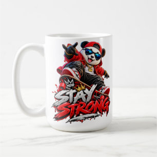 Stay Strong Cool Panda Skateboarder Coffee Mug