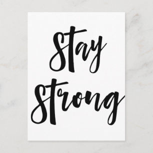 Stay Strong Inspirational Modern Typography Postcard
