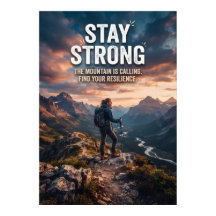 Stay Strong Mountain Calling Resilience Poster