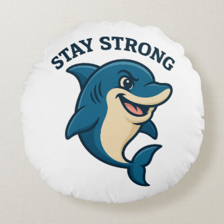 Stay Strong Splash T-Shirt Round Pillow