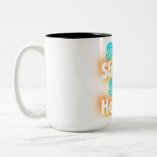 Stay Strong, Stay Healthy – Motivational Wellness  Two-Tone Coffee Mug