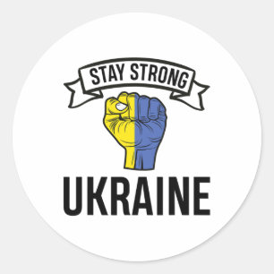 Stay Strong Ukraine - Peace - Freedom Classic Round Sticker
