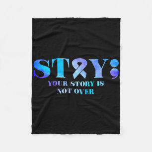 Stay Suicide Prevention Awareness Mental Health Su Fleece Blanket