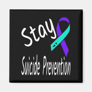 Stay Suicide Prevention Ribbon Semicolon Awareness Magnet