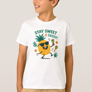 Stay Sweet and Sassy Fun Pineapple Graphic T-Shirt