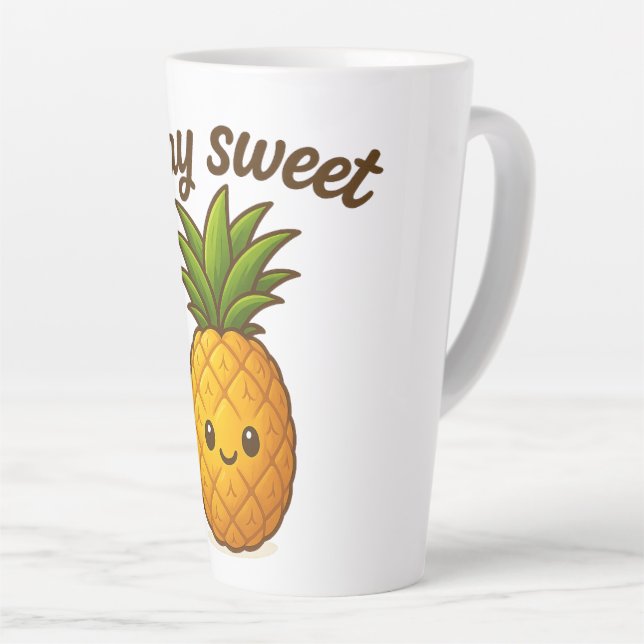Stay Sweet – Cute Pineapple  Latte Mug (Right Angle)