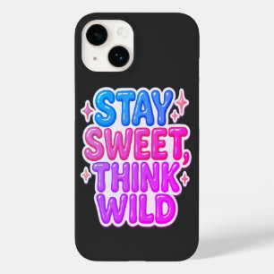 "Stay Sweet, Think Wild" – Playful Positivity Desi Case-Mate iPhone 14 Case