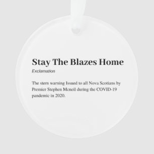 Stay the blazes home ornament
