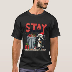 Stay Trashy Funny Racoon Meme Merry Christmas Anim T-Shirt