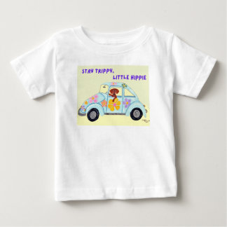 Stay Trippy, Little Hippie Dachshund in car Baby T-Shirt