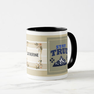 Stay True Personalized Mountain Mug – Floral Adven