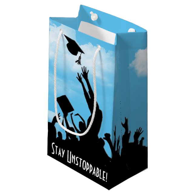 Stay Unstoppable Graduation Congratulations Small Gift Bag (Front Angled)