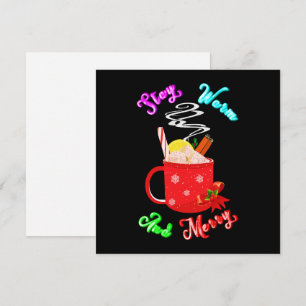 Stay Warm And Merry Cinnamon Snowflakes Christmas Thank You Card