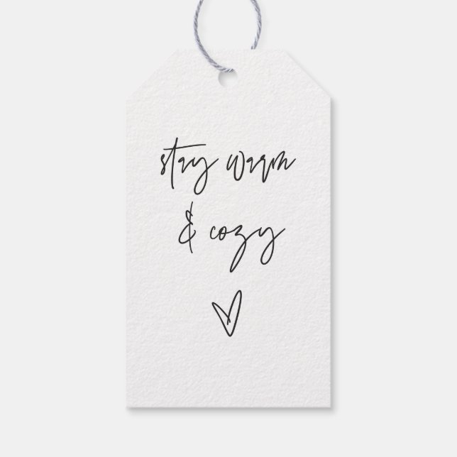 Stay Warm & Cozy Kraft Gift Tag (Back)
