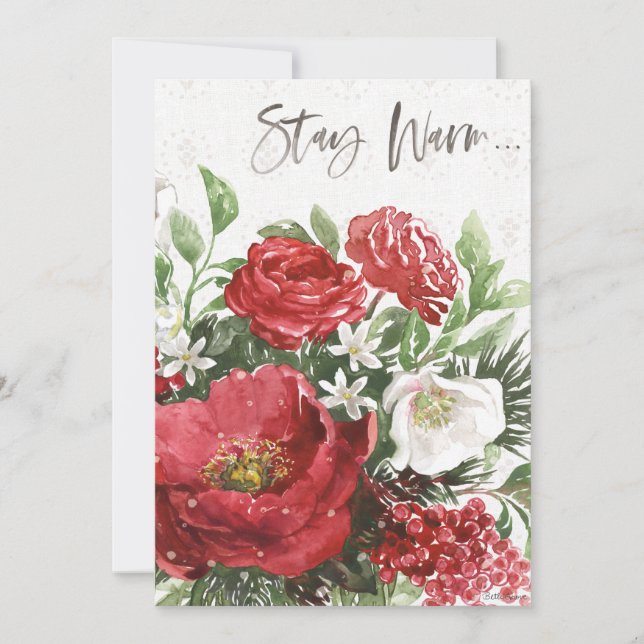 Stay Warm - Holiday Flowers Card (Front)