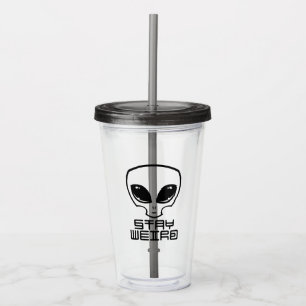 Stay Weird Alien Head Acrylic Tumbler